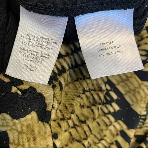 𝅺JONES New York green snake print long sleeve midi dress Sz 6 stretchy - Picture 8 of 11